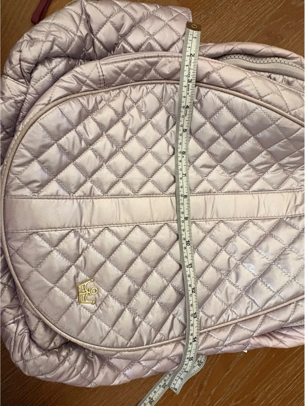 Oliver Thomas Quilted Metallic Lavender Purple Tennis Backpack